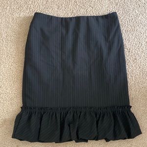 Express Pin Stripe Pencil Skirt w/ Ruffles
